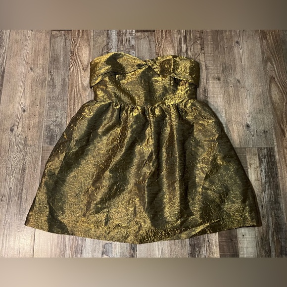 Hyacinth House Bronze Jacquard Anastasia Mini Dress XL - Picture 3 of 8